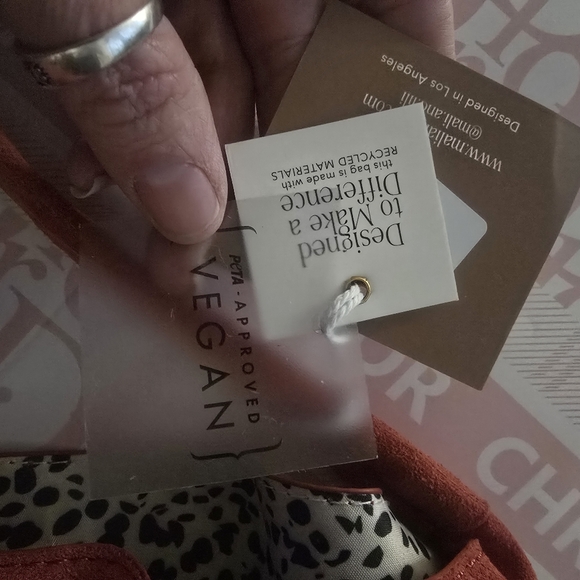 Mali Lili Ali Small Vegan Leather HoboBag NWT in Rust color - Picture 9 of 16